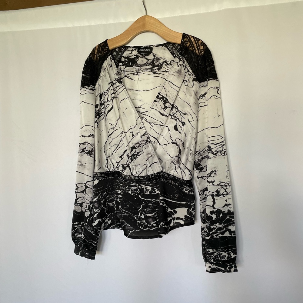 V neck blouse, size 2, by Bebe